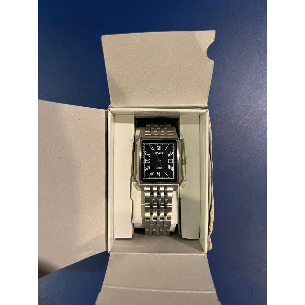 นาฬิกาข้อมือ CASIO รุ่น MTP-B190D-1BVDF สายสแตนเลสสตีล สีดำ สินค้ามือสอง สภาพเหมือนใหม่ Casio Watch 