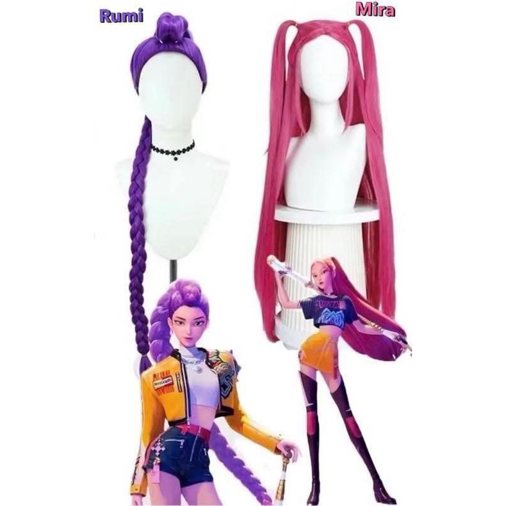 พร้อมส่ง! วิกผม K-POP Demon Hunters ไอดอลแห่งวง Huntrix Rumi, Mira และ Zoey 💫