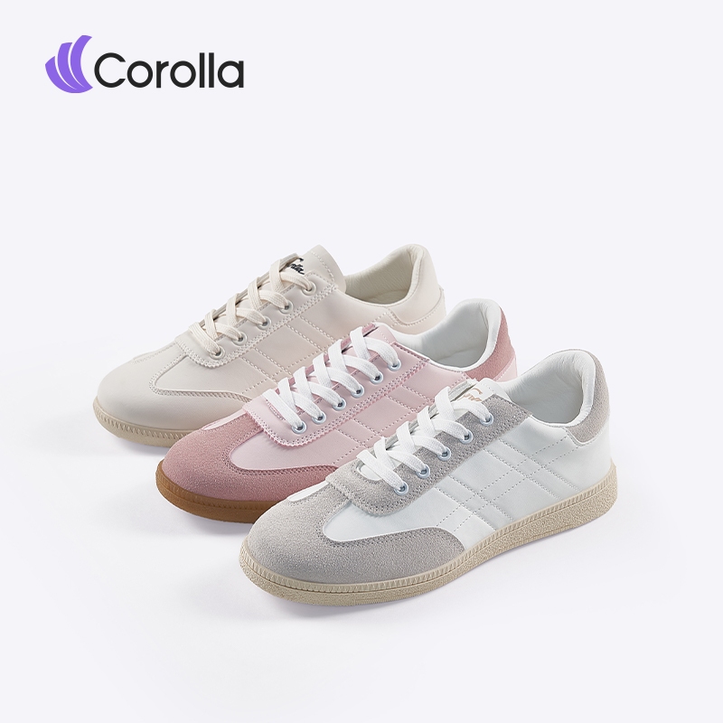 Corolla Shoes รองเท้าแฟชั่นผู้หญิง ทรงลำลอง ดูดซับแรงกระแทก ต้านเชื้อแบคทีเรีย หนังพียู กันละอองน้ำ