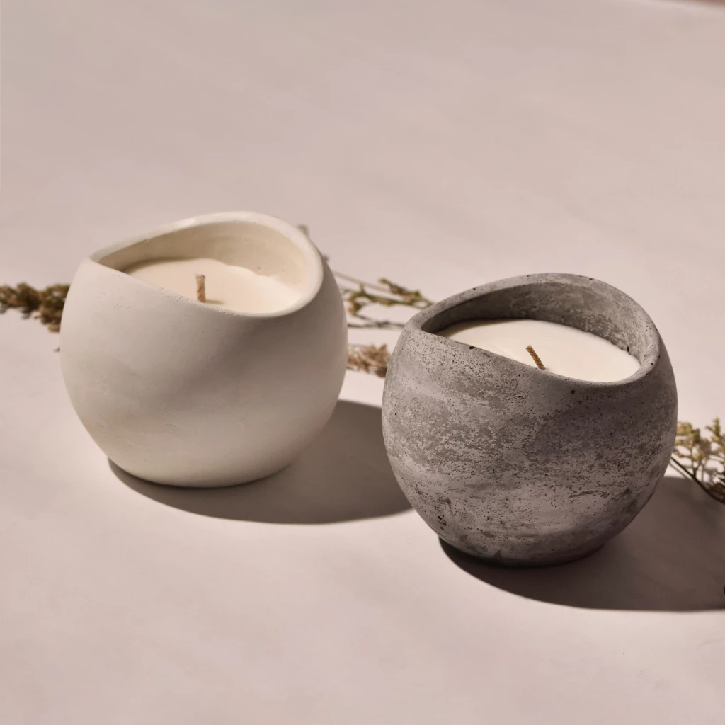 Asymmetrical Calm Candle🪨┃เทียนหอมแก้วปูนสไตล์มินิมอล┃110g.┃House of Cil🕯️