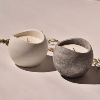 Asymmetrical Calm Candle🪨┃เทียนหอมแก้วปูนสไตล์มินิมอล┃110g.┃House of Cil🕯️