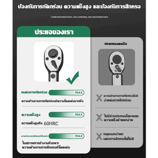 🔧1 วินาทีบิดสกรูได🔧ประแจปอนด์ 1/2" 1/4" 5-210N.m ทนต่อการสึกหรอ ไม่ลื่นไถล คุณภาพเยอรมัน ด้ามปอนด์ ประแจขันปอนด์ ประแจ