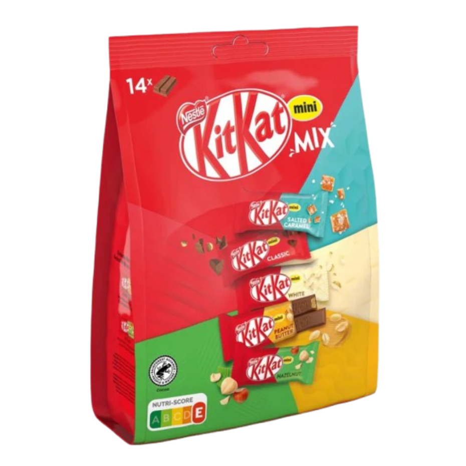 KitKat Mini Mix 1 ถุง มี 14 ชิ้น ขนาด 197.4g หลากหลายรส สินค้าจากยุโรป BBF.10/2026