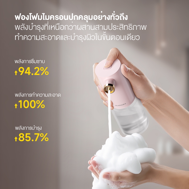 DEERMA CP01 ไร้สาย ที่ตีฟองโฟม สบู่เหลว โฟมล้างมือ/ล้างหน้า เครื่องตีโฟมไฟฟ้า Electric Foam Machin - รูปที่ 3