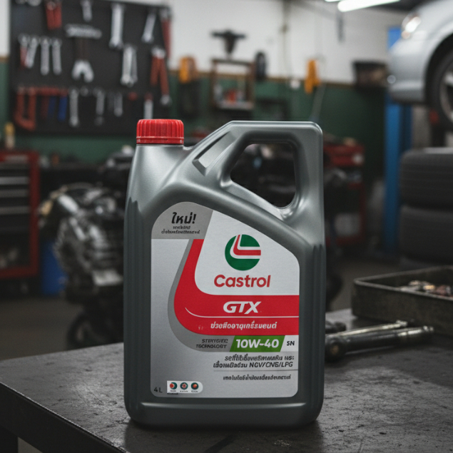 น้ำมันเครื่องเบนซินเกรดกึ่งสังเคราะห์ Castrol GTX 10W-40