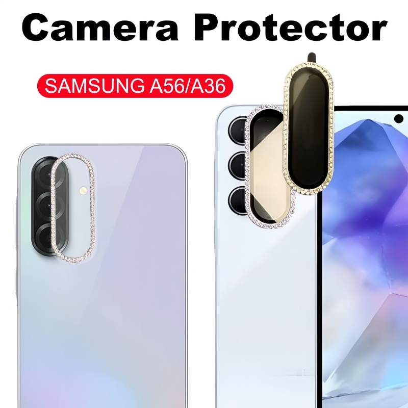 Diamond Camera Lens Protector Full-screen Tempered Glass Film for Samsung A56 A36