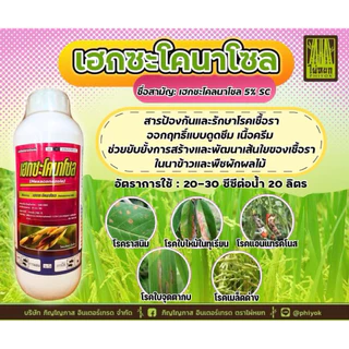 (รักษ์เกษตร)🌾 เฮกซะโคนาโซล สูตรเย็น ฉีดผ่าดอกได้ ‼️ป้องกันเชื้อรา ใบจุด ใบด่าง แอนแทรกโนส 1ลิตร