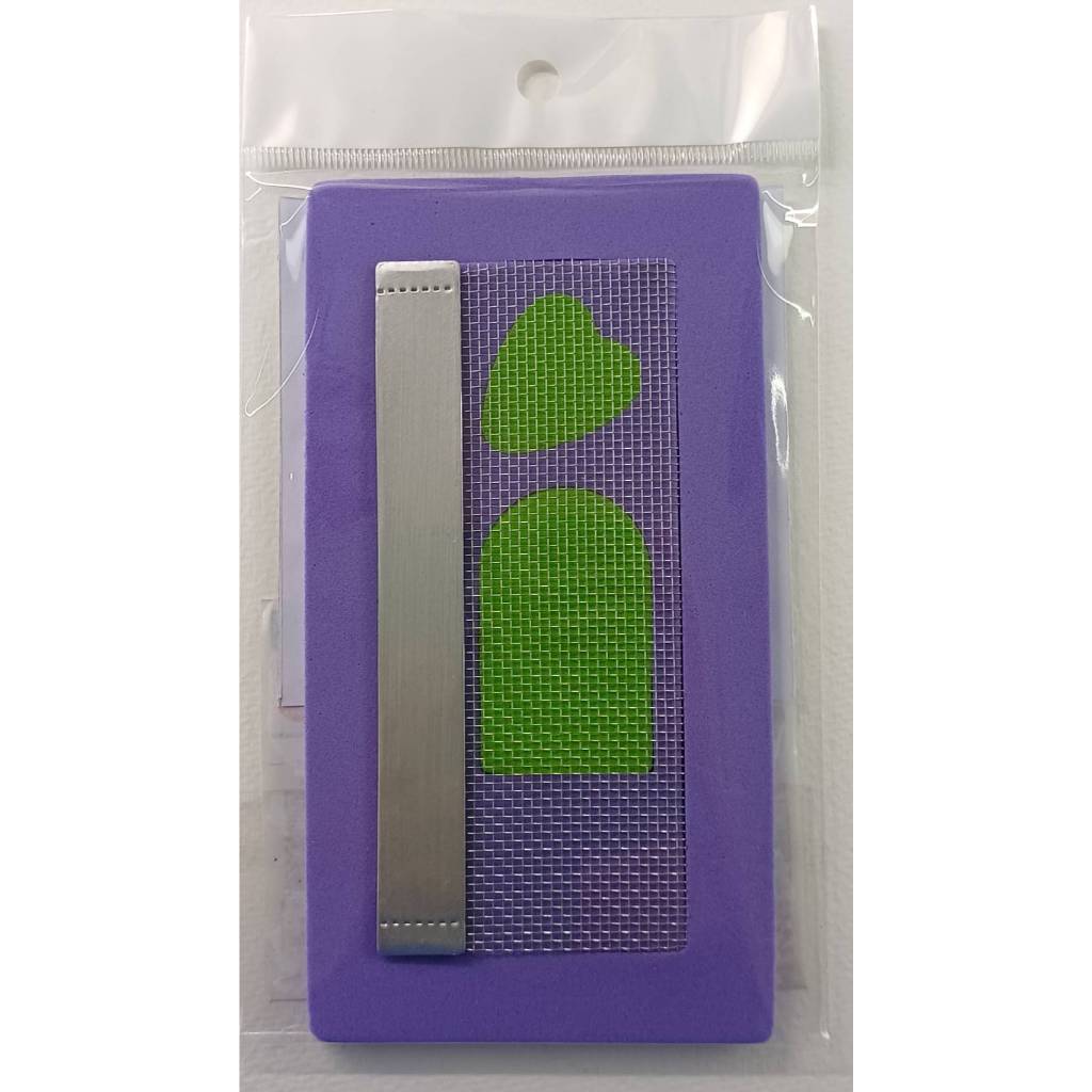 แผ่นซ่อมมุ้งลวดสำเร็จรูป ชนิดขาดชิดขอบ ขนาด 5 x 12 cm.