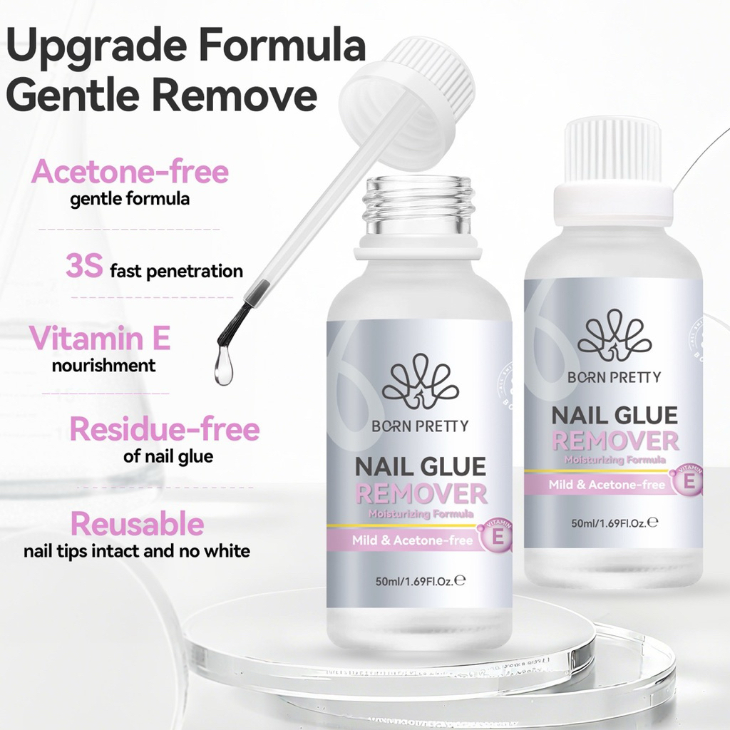 BORN PRETTY Nail Glue Remover น้ำยาถอดเล็บเจล มีส่วนผสมวิตามินE ช่วยถนอมหน้าเล็บ ขนาด 50ml สินค้าพร้อมส่ง