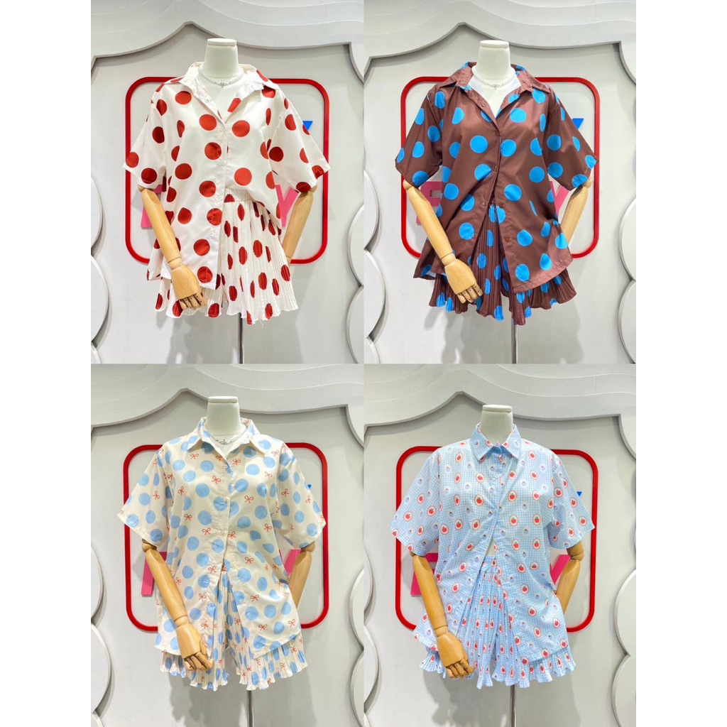 LILY เซ็ต 2 ชิ้น[เสื้อ+กางเกง] ผ้าพิมพ์ลายสุดแสนจะน่ารัก ผ้ามีน้ำหนักสวยใส่สบาย กางเกงอัดพลีททรงสวย