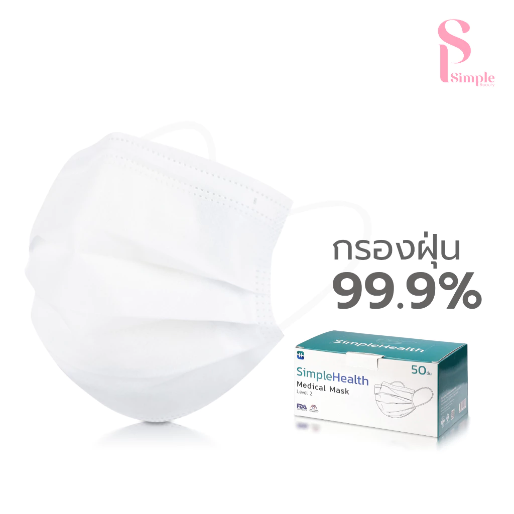(50ชิ้น) Simple Beauty หน้ากากอนามัย หน้ากากทางการแพทย์ Medical Mask แมส 3ชั้น ระบายอากาศดี