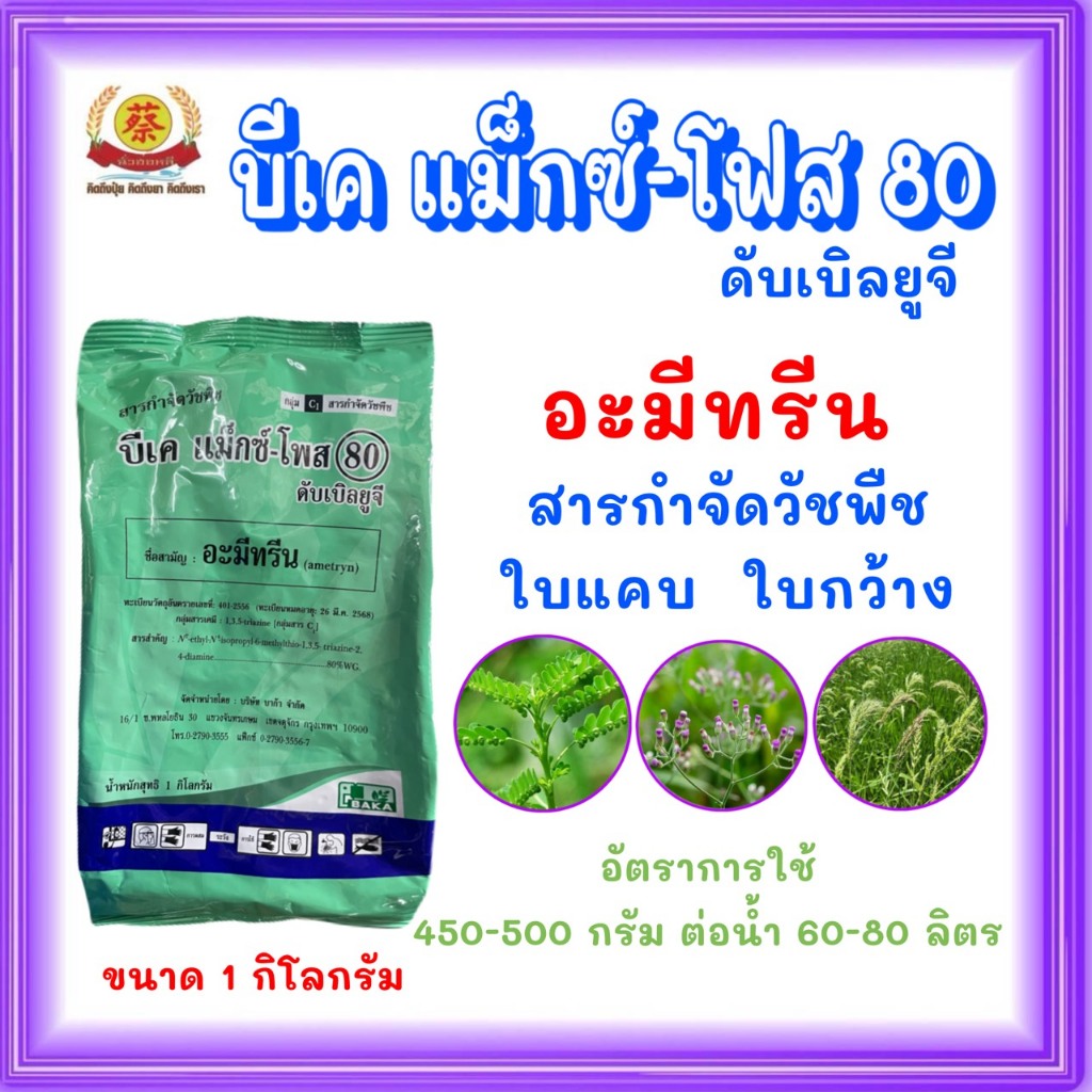 บีเค แม็กซ์-โพส 80 ดับเบิลยูจีชนิดเม็ดละายง่ายไม่ตันหัวฉีดกำจัดวัชพืชในไร่อ้อย
