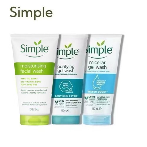 Simple ซิมเพิล 150 มล. เจลล้างหน้า โฟมล้างหน้า มีหลายสูตร ให้เลือก