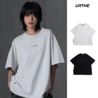 URTHE - เสื้อยืด แต่งขาด Oversize รุ่น STIMULANTS FADED TEE