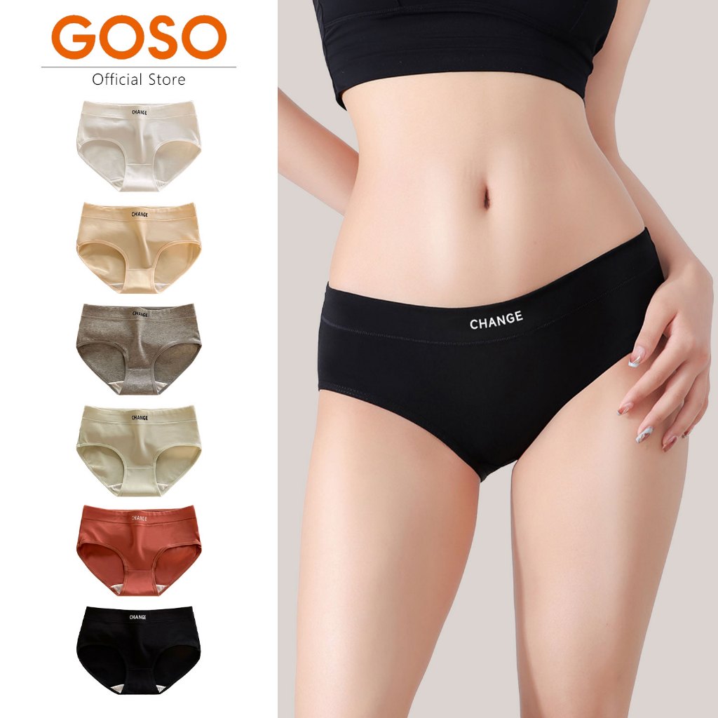 GOSO กางเกงในไร้ขอบ （6 ชิ้น -1ชิ้น）ยืดกระชับคืนตัว ผ้านุ่มลื่น ใส่สบายมาก ระบายอากาศได้ดี ไร้ตะเข็บ ผ้านิ่มเย็น