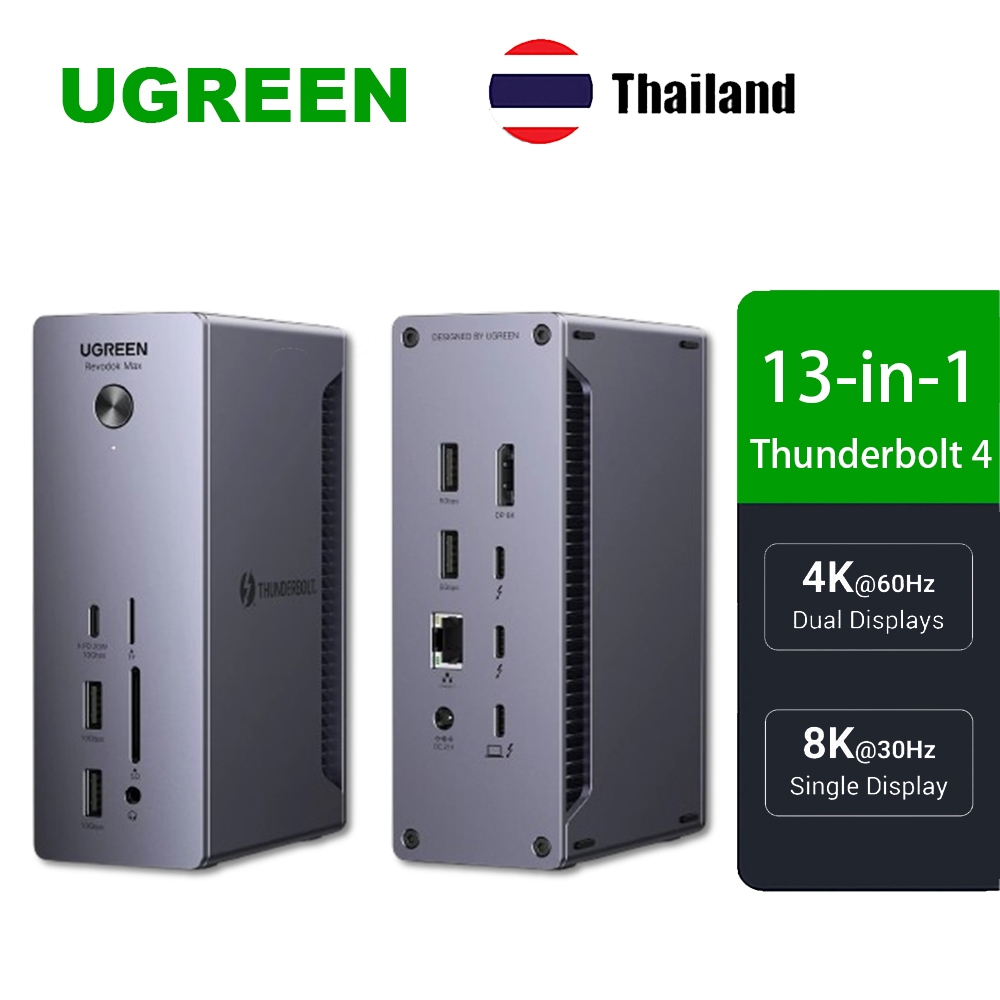 UGREEN Revodok 13-in-1 Thunderbolt 4 Dock 40Gbps รองรับ Dual 4K@60Hz หรือ 8K, ชาร์จ 90W Hub