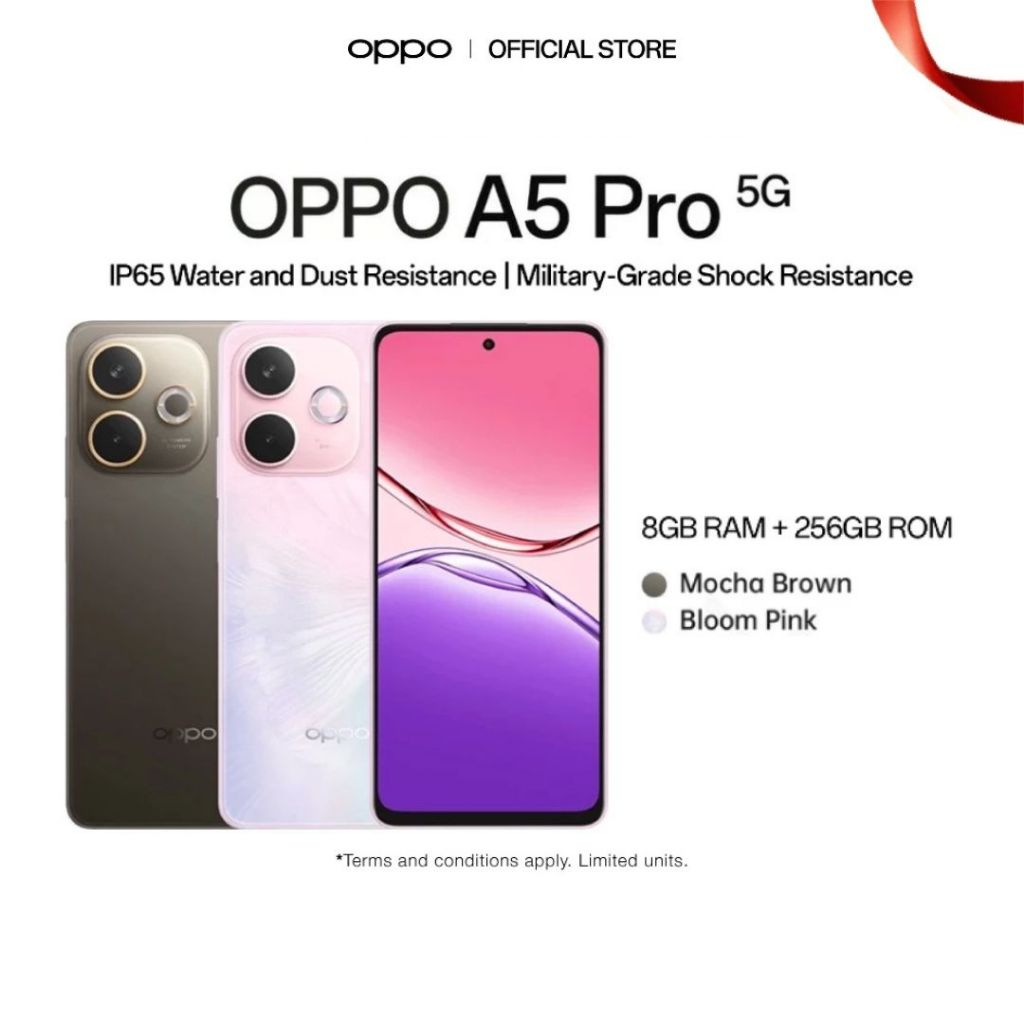 [New]OPPO A5pro 5G(8GB+256GB) | โทรศัพท์มือถือ AI Portrait , AI Linkboost กล้อง 50 MP ชาร์จไว W
