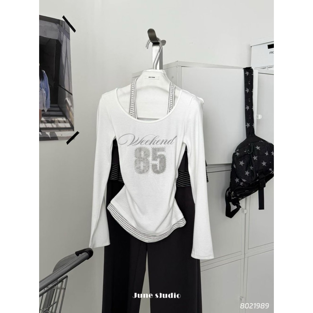 June.studio เสื้อยืดย่นข้างคล้องคอ