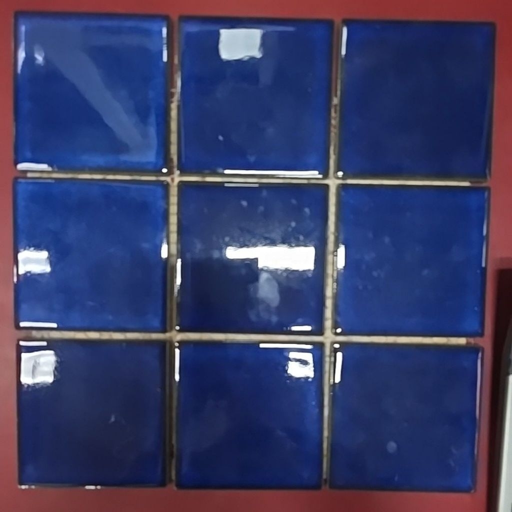 โมเสค3 1/2″*3 1/2″(89มม.*89มม)ขนาดแผ่น27.5*27.5ซม.สีantiqueและสีครีมมีขอบ สีน้ำเงินเข้ม