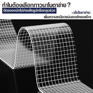 (อัพเกรด)เทปนาโน 1เมตร เทปใสสารพัดประ เทปใสชนิดเหนียวพิเศษ สำหรับติดกำแพงจัดเก็บสิ่งของนำมาใช้ใหม่ได้ เทปใสอเนกประสงค์
