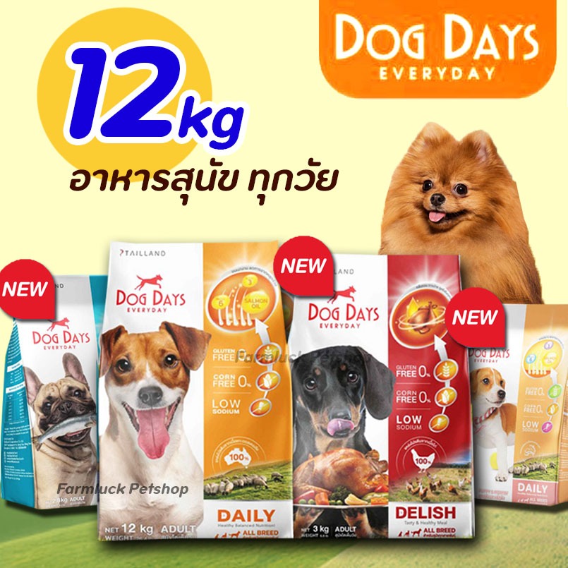 [พร้อมส่ง] 12kg Dog Days อาหารเม็ดพรีเมียมสำหรับสุนัขโต ช่วยในการย่อยและการดูดซึม โซเดียมต่ำ