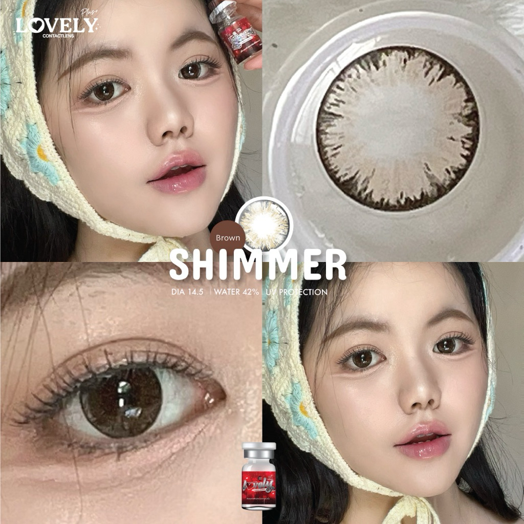 𝐿𝑜𝑣𝑒𝑙𝑦 𝑝𝑙𝑢𝑠 SHIMMER คอนแทคเลนส์ ค่าอมน้ำ 42% ป้องกันยูวีและแสงสีฟ้า