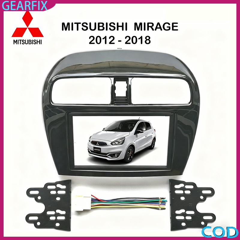 หน้ากากขนาด 9 นิ้ว รุ่น Mitsubishi Attrage/MIRAGE สำหรับติดจอรถยนต์ วัสดุคุณภาพดีพร้อมปลั๊ก