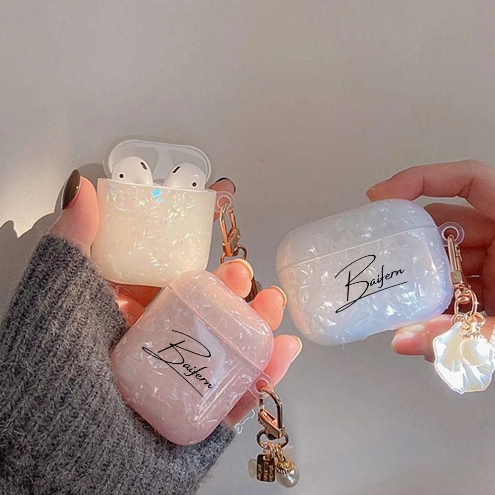 เคส Airpods [สกรีนชื่อ] Gen 1/2/3/4/Pro/Pro 2/Pro 3 เคสขุ่น Pearl Case / TPU Case