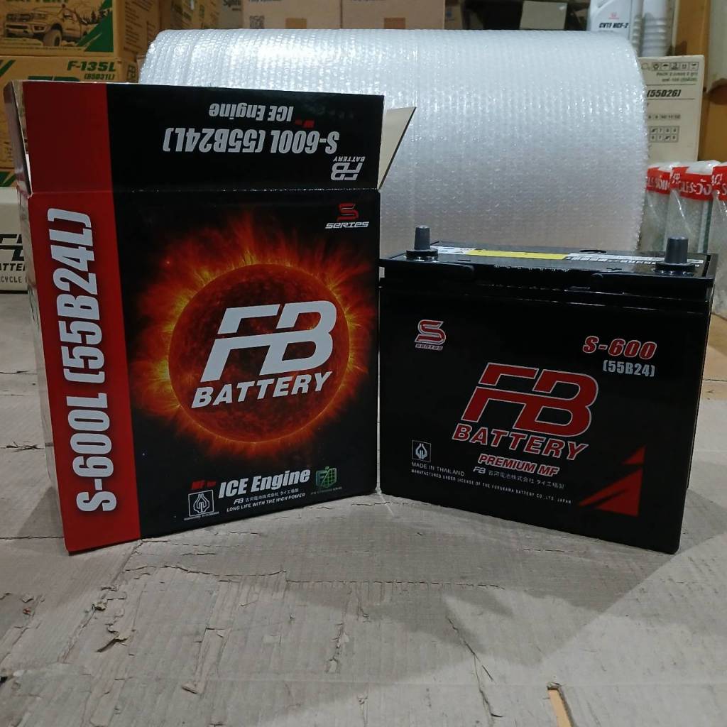 แบตเตอรี่ FB S600 (55B24L) แบตเตอรี่พร้อมใช้ (โฉมใหม่)