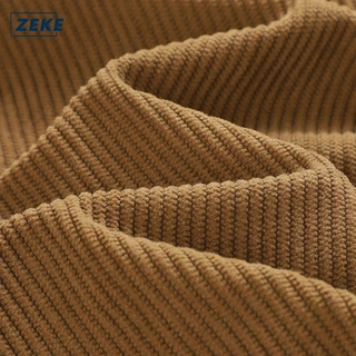 ZEKE B0025 กางเกงขาสั้นผ้าลูกฟูกสำหรับผู้ชาย สีพื้น มีกระเป๋าแบบมีเชือกผูก เหมาะสำหรับเล่นกีฬาและใส่ลำลอง