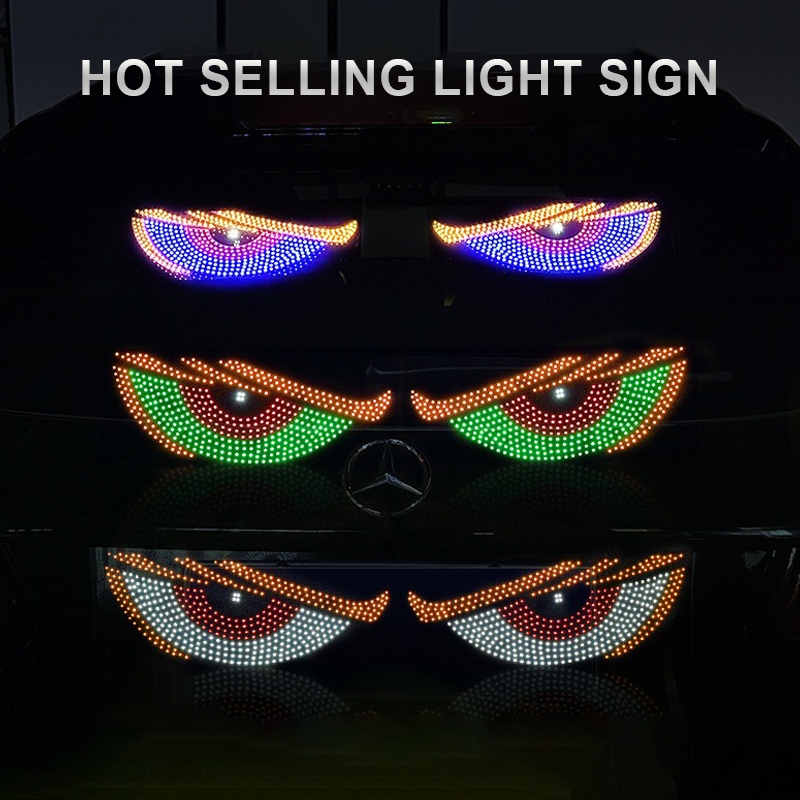 ไฟตาปีศาจรถบรรทุก ไฟตกแต่งรถแบบไดนามิก USB พิกเซลไลท์ หลายโหมด ตั้งค่าได้ ใช้ง่าย ติดตั้งง่าย สำหรับ