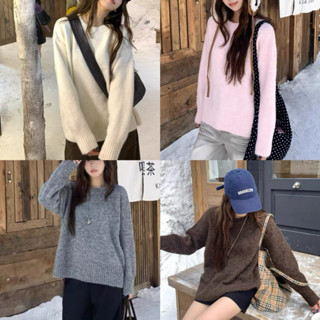 Somedays | 🐰Rena Sweater ไหมพรมโอเวอร์ไซส์สีพื้น  งานunisexใ…