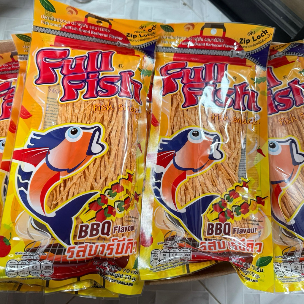 ปลาเส้น รสบาร์บีคิว น้ำหนัก 70 กรัม