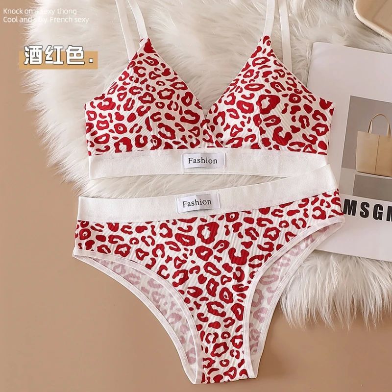 ชุดชั้นใน ชุดสองชิ้น คอวี ลายเสือดาวสุดเซ็กซี่ เนื้อผ้าระบายอากาศได้ดี สวมใส่สบาย มีหลายสีให้เลือก   ส่งไวจากไทย - รูปที่ 5