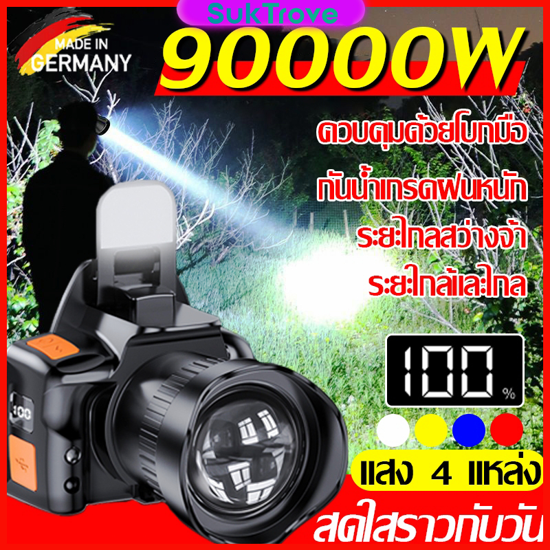 U8 ไฟฉายคาดหัว ไฟคาดหัวแรงสูง ไฟคาดหัว ซูมได้ยืดหด ระยะยิง5Km ปรับแสงได้ 4 สี ใช้ต่อเนื่อง Headlamp สดงระดับแบต ไฟส่องกบ