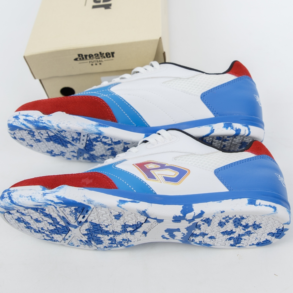 รองเท้าฟุตซอล Breaker (BK1230)[ฟรีถุงเท้ากันลื่น] หน้าหนังกลับ พื้นลายหินอ่อน นุ่มใส่สบาย แถม 1 Sock