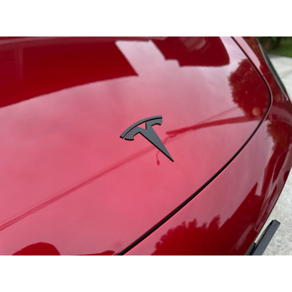 มีของเลยในไทย Tesla Badge Black Series โลโก้แท้สีดำเทสล่า หน้า-หลัง