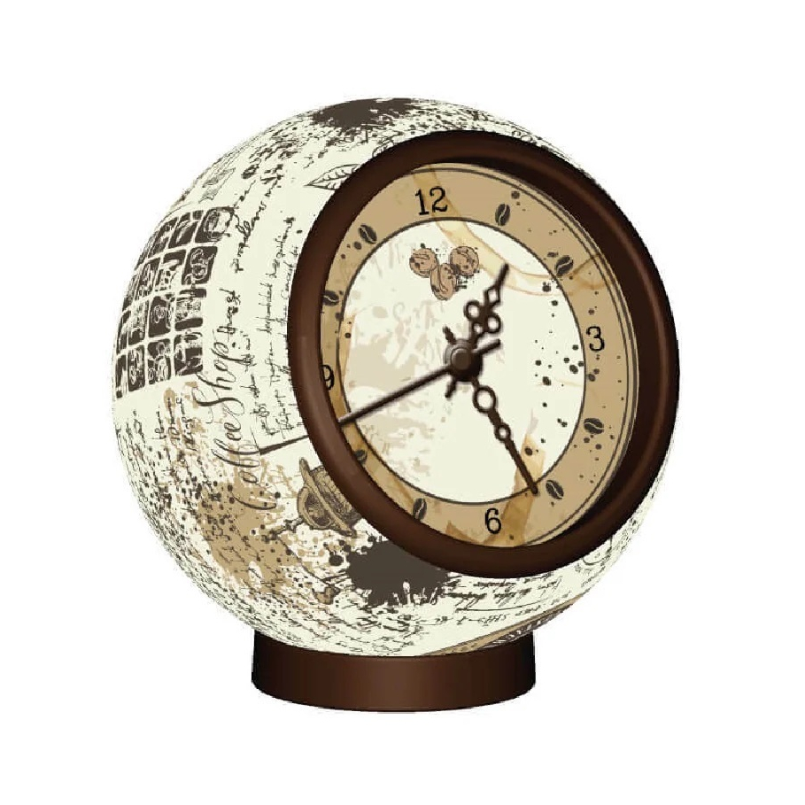PINTOO: 3D Puzzle Clock - Manuscript Coffee (145 Pieces) [3D Plastic Jigsaw Puzzle]‎