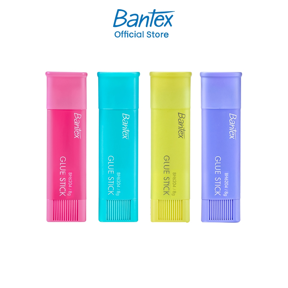 Bantex กาวแท่ง กาวแท่งพกพา ทรงสามเหลี่ยม 4 สีพาสเทล ใช้ได้หลายมุม หมุนเพื่อใช้งาน Solid glue stick
