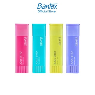 Bantex กาวแท่ง กาวแท่งพกพา ทรงสามเหลี่ยม 4 สีพาสเทล ใช้ได้หลายมุม หมุนเพื่อใช้งาน Solid glue stick