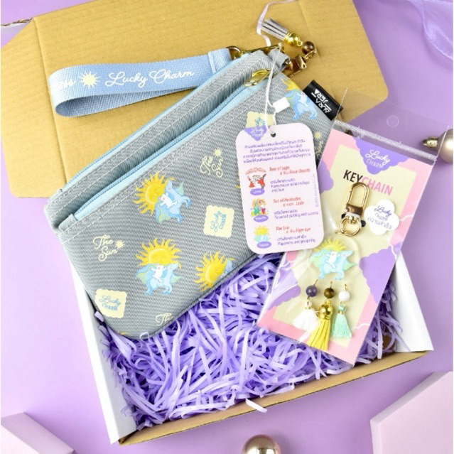 ชุดของขวัญสายมู ของขวัญวันเกิด gift set สกรีนชื่อฟรี กระเป๋าสตางค์และพวงกุญแจหินมงคล เสริมโชคการเงิน ความสำเร็จ ความรัก