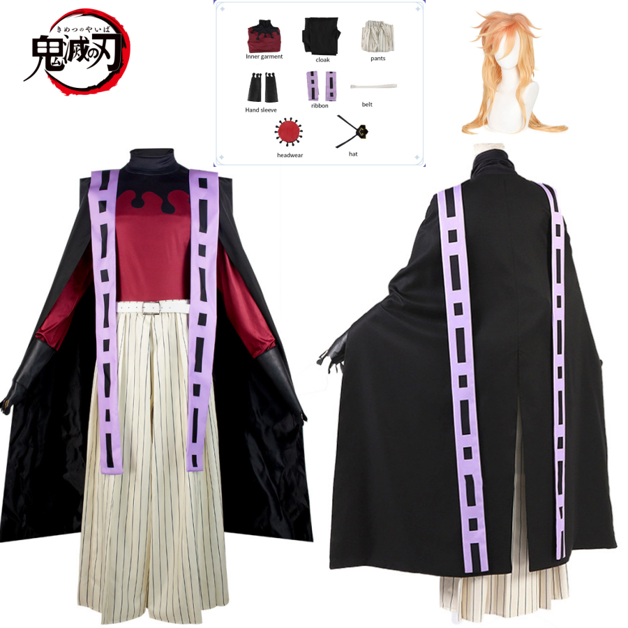 ปีศาจ Doma Douma Cosplay CostumeWig ชุด Kimetsu ไม่ Yaiba Outfitฮาโลวีน Anime ผู้ชายและผู้หญิง