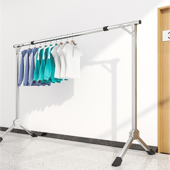 ราวตากผ้าพับได้ ราวตากผ้าแบบหนา สแตนเลส304 ยืดหดได้ 240cm พับเก็บได้ รอยเท้าขนาดเล็ก ไม่เป็นสนิม - รูปที่ 7