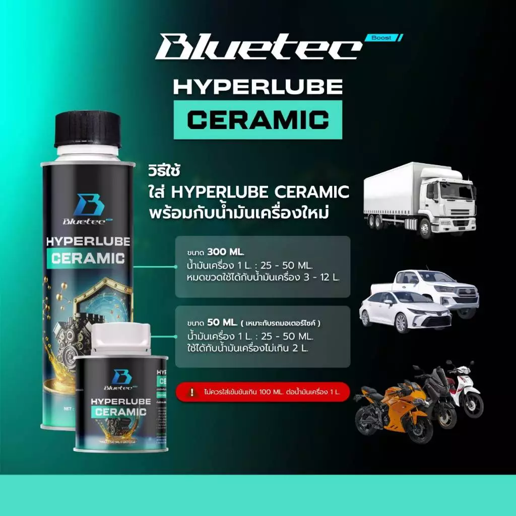 Bluetecboost Hyperlube and FLUSH สารเคลือบและล้างเครื่องยนต์ CERAMIC thumbnail 6