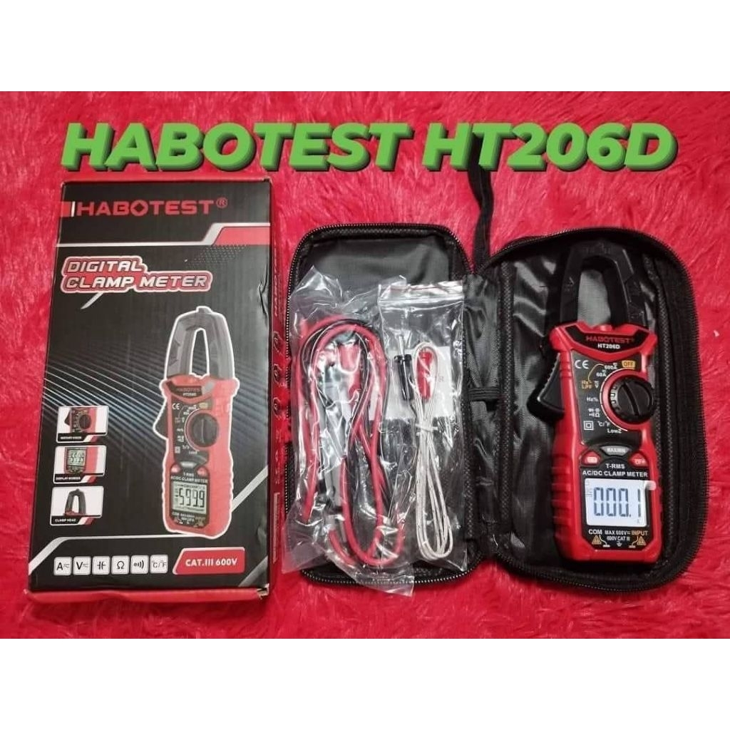 คลิปแอมป์ habotest HT206D ตัวท๊อป วัดแอมป์ AC/DC ได้ ของแท้ส่งจากกรุงเทพ