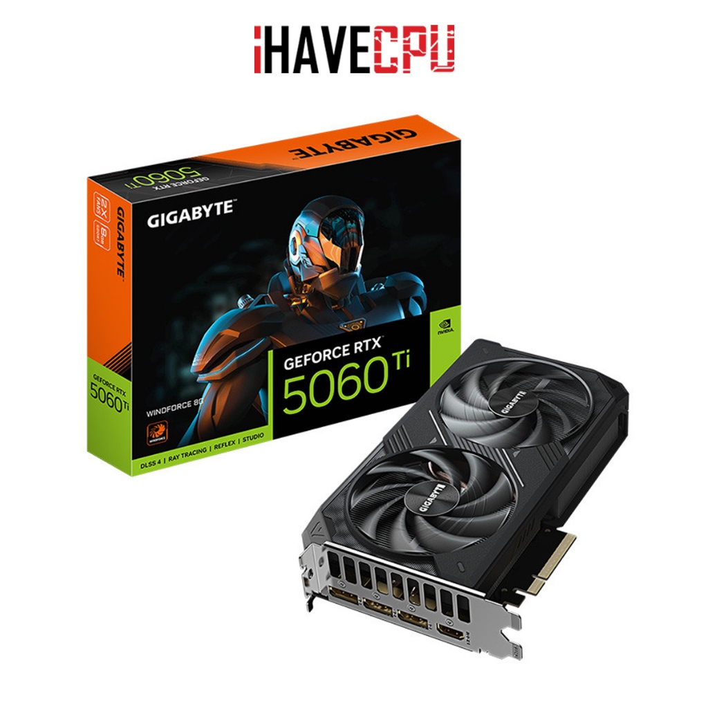 การ์ดจอ (vga) iHAVECPU GIGABYTE GEFORCE RTX 5060 TI WINDFORCE 8G - 8GB GDDR7 (GV-N506TWF2-8GD)