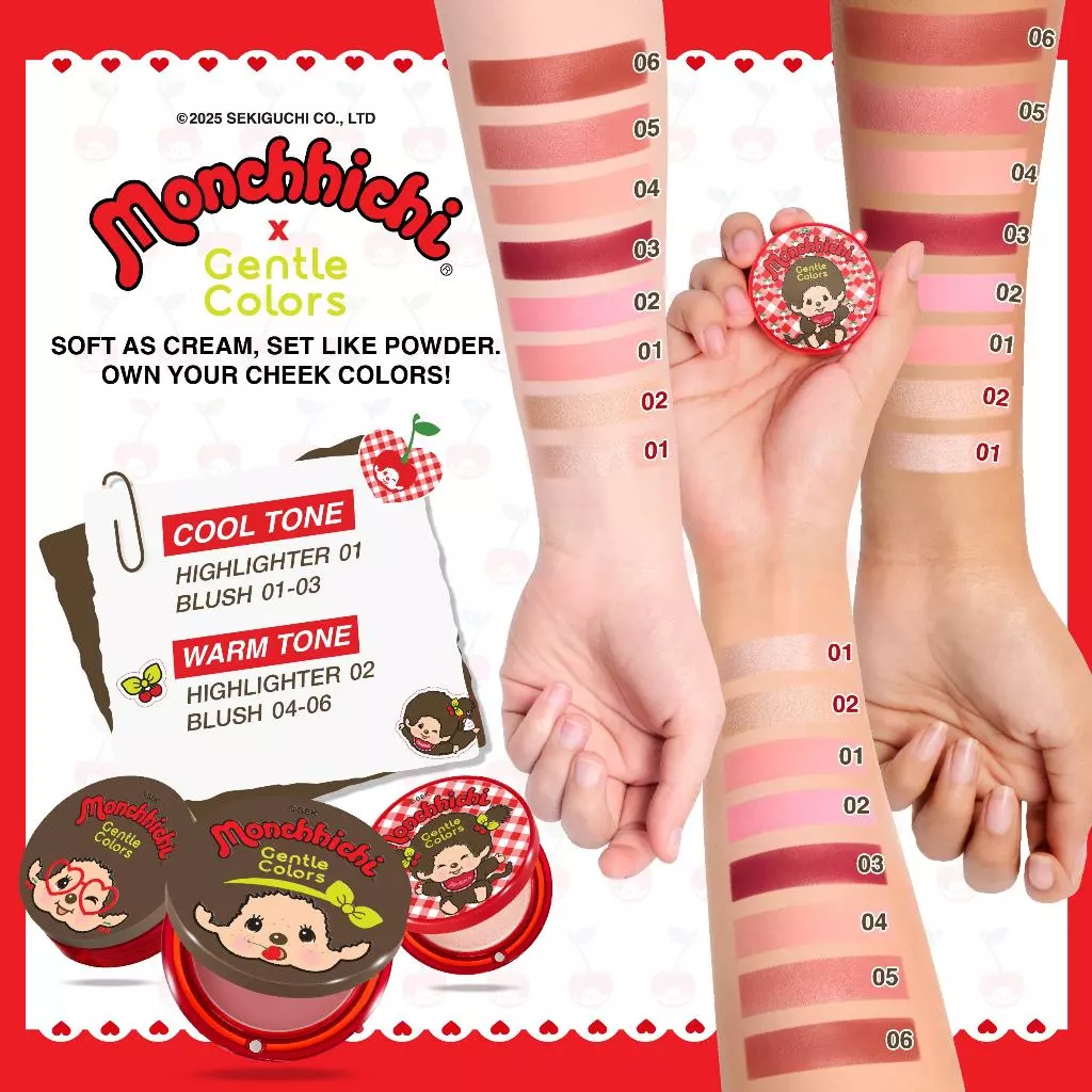 Gentle Colors x Monchhichi Soft Cream Blush & Highlighter Set thumbnail 6