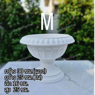 กระถางโรมันทรงอ่างพร้อมฐานรอง พานพุ่ม(แบบไม่เจาะรูใส่บัว เลี้ยงปลาได้ค่ะ)
