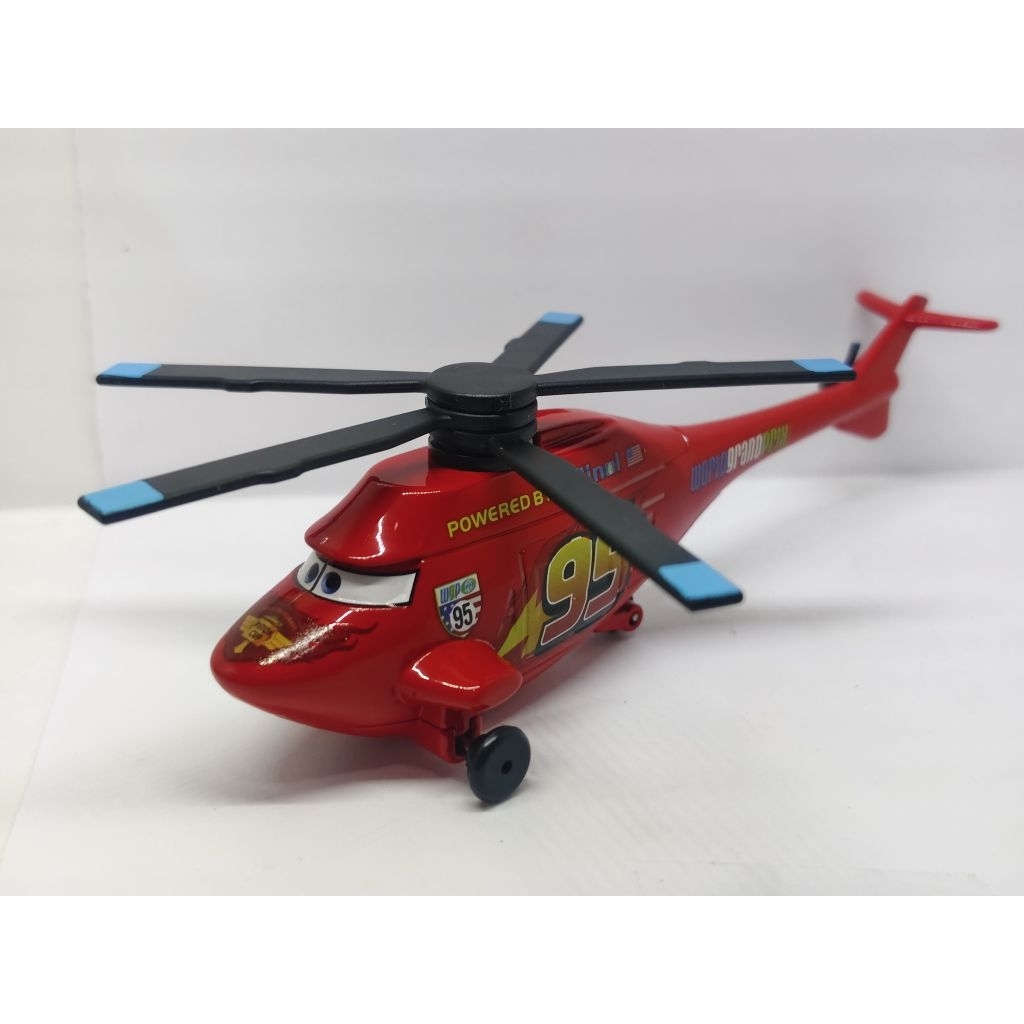 Disney Pixar Cars TEAM MCQUEEN -HELICOPTER CARS 2 Custom - 1:55 Diecast