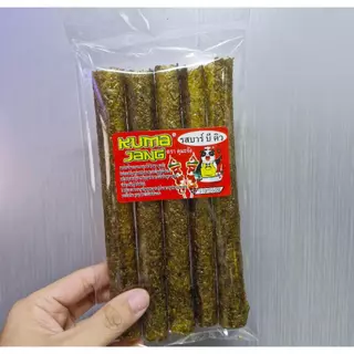 (ยกลัง 12แพ็ค) สาหร่ายม้วนตราคุมะจัง (Kuma Jang) 3กรัม * 5ม้วน มีทั้งหมด 2 รสชาติ กรอบ อร่อย
